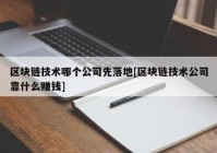 区块链技术哪个公司先落地[区块链技术公司靠什么赚钱]